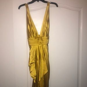 Luxury Satin gold dress Catherine Malandrino